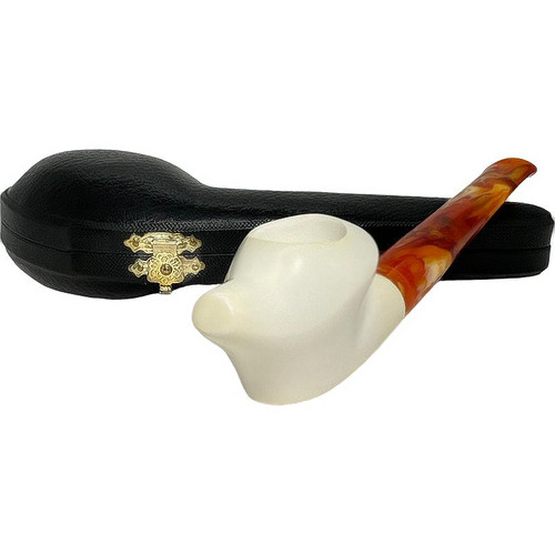 Smooth Freehand Flat Bottom Meerschaum Pipe Smooth Freehand Flat Bottom Meerschaum Pipe