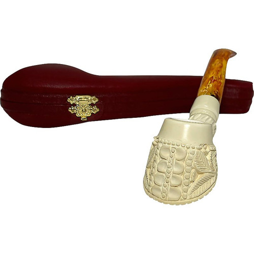 Embossed Design Smooth Top Knurl Meerschaum Pipe Embossed Design Smooth Top Knurl Meerschaum Pipe