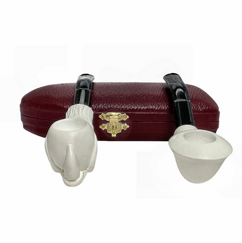 Calabash and Skull in Claw Mini Meerschaum Pipe Set Calabash and Skull in Claw Mini Meerschaum Pipe Set