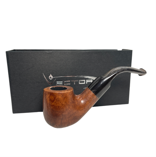 Brown Saddle Stem Briar Pipe - Full Bent Brown Saddle Stem Briar Pipe - Full Bent