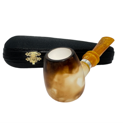 Deluxe Calcined Govem Sterling Silver Meerschaum Pipe Set Deluxe Calcined Govem Sterling Silver Meerschaum Pipe Set