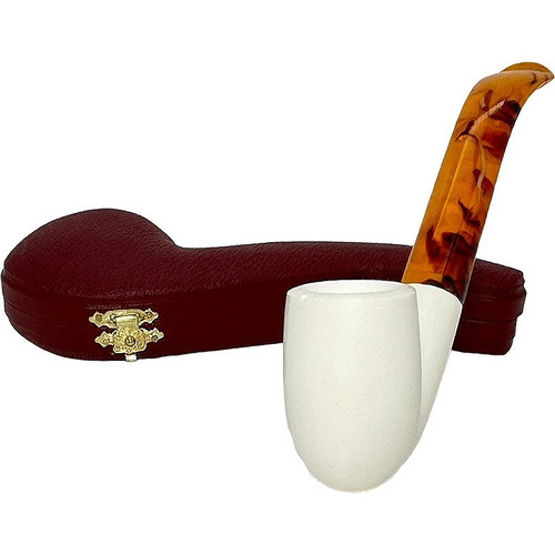 Deluxe Smooth Bent Stem Meerschaum Pipe Deluxe Smooth Bent Stem Meerschaum Pipe