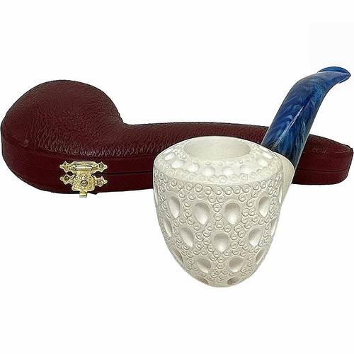 Deluxe Dublin Marbled Blue Stem Meerschaum Pipe Deluxe Dublin Marbled Blue Stem Meerschaum Pipe