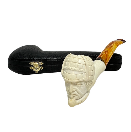 Sherlock Holmes Smooth Knurl Meerschaum Pipe
