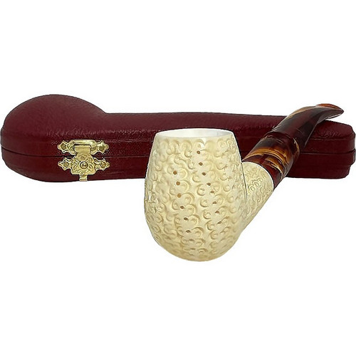 Designer Lattice with Saddle Stem Meerschaum Pipe Designer Lattice with Saddle Stem Meerschaum Pipe