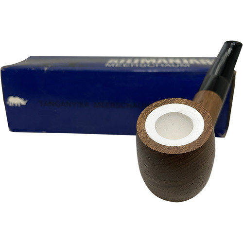 Billiard African Wood Meerschaum Lined Pipe - Straight Stem Billiard African Wood Meerschaum Lined Pipe - Straight Stem