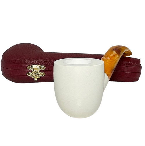 Deluxe Smooth Flat Rim Meerschaum Pipe