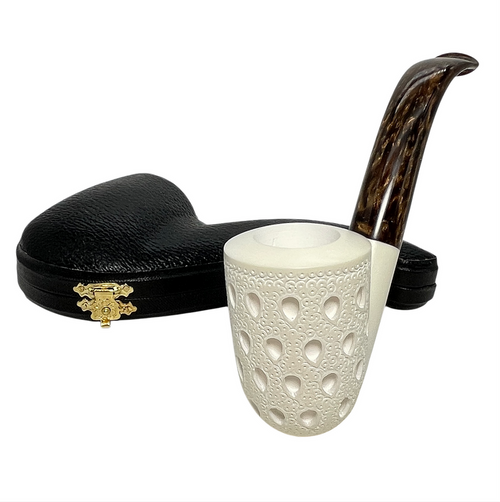 Special 9mm Oom Paul Lattice Billiard Meerschaum Pipe