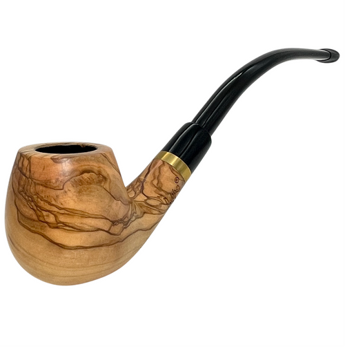 9mm Dapper Bent Stem Olive Wood Churchwarden Pipe