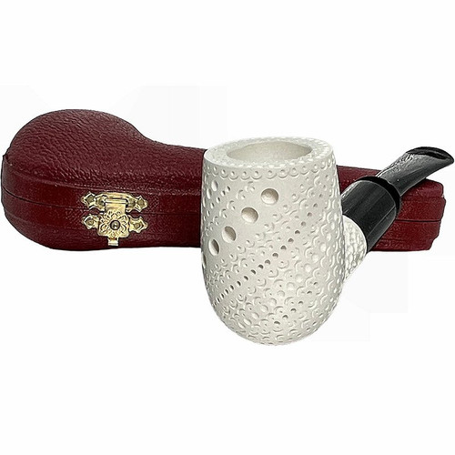 Deluxe Designer Lattice Rustic Shank Meerschaum Pipe Deluxe Designer Lattice Rustic Shank Meerschaum Pipe