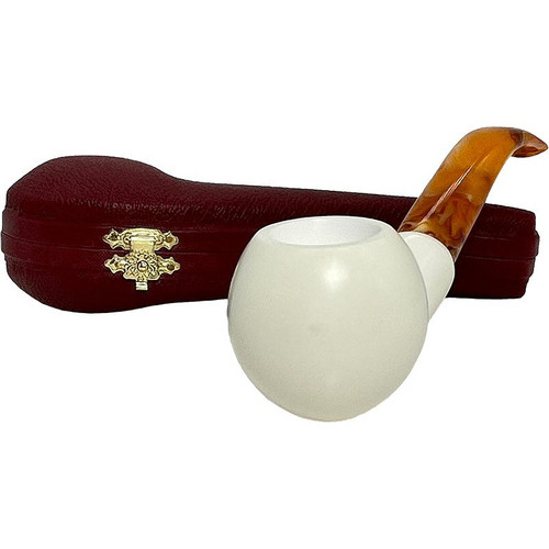 Deluxe Apple Smooth Flared Shank Meerschaum Pipe Deluxe Apple Smooth Flared Shank Meerschaum Pipe