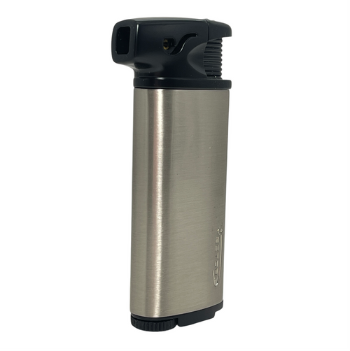 Vector KGM Elio Butane Pipe Lighter w/Tamper - Nickel Satin Matte Vector KGM Elio Butane Pipe Lighter w/Tamper - Nickel Satin Matte