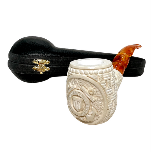 US Coast Guard Basket Weave Govem Signed Meerschaum Pipe US Coast Guard Basket Weave Govem Signed Meerschaum Pipe