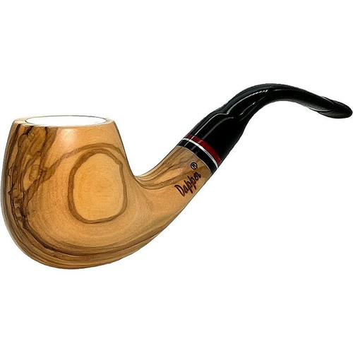 Meerschaum Lined 9mm Dapper Bent Stem Olive Wood Pipe Meerschaum Lined 9mm Dapper Bent Stem Olive Wood Pipe