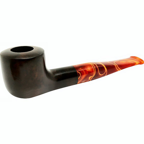 Brown Acrylic Straight Stem Italian Briar Pipe Brown Acrylic Straight Stem Italian Briar Pipe
