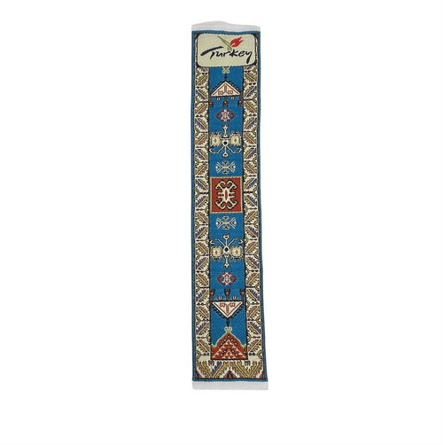 Turkish Woven Bookmark - Turquoise Ivory Red Turkish Woven Bookmark - Turquoise Ivory Red