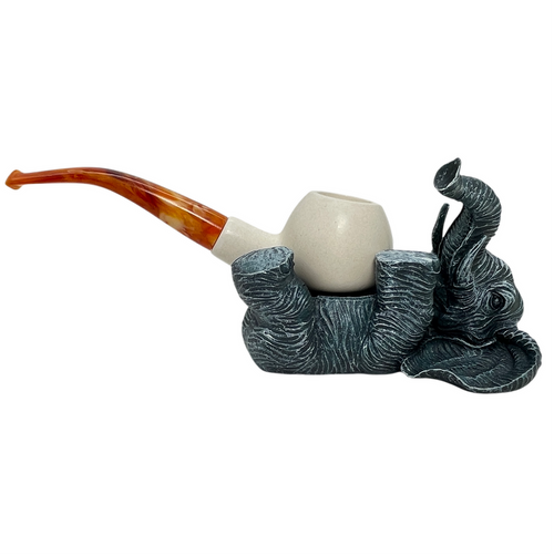 Blue Elephant Ceramic Pipe Holder Blue Elephant Ceramic Pipe Holder