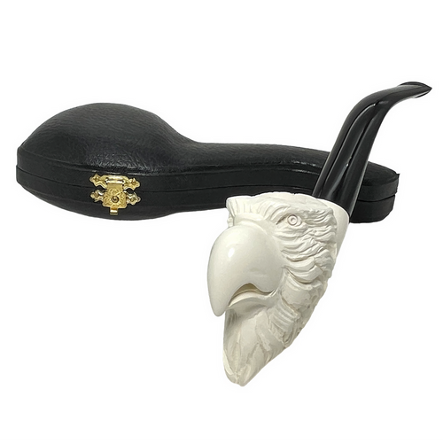 Eagle Dark Bent Stem Meerschaum Pipe Eagle Dark Bent Stem Meerschaum Pipe
