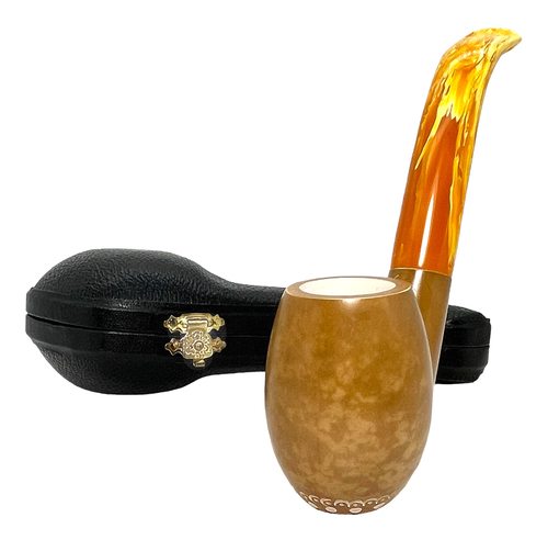 Deluxe Pre-colored Smooth Sitter Meerschaum Pipe Deluxe Pre-colored Smooth Sitter Meerschaum Pipe