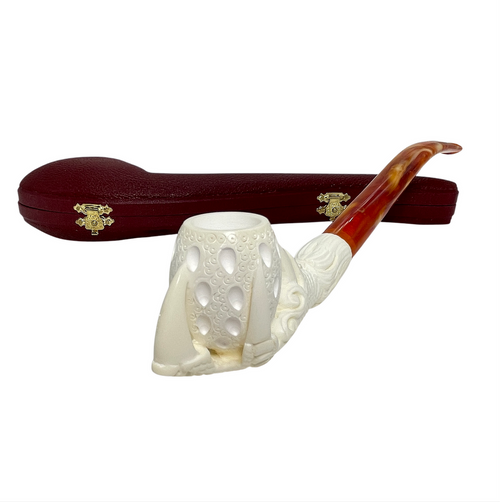 Claw Teardrop Lattice Churchwarden Meerschaum Pipe Claw Teardrop Lattice Churchwarden Meerschaum Pipe