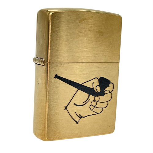 Zippo Brushed Brass Pipe in Hand Pipe Lighter Zippo Brushed Brass Pipe in Hand Pipe Lighter