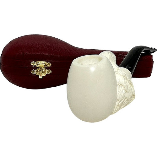 Deluxe Smooth Sitter with Eagle Head Meerschaum Pipe Deluxe Smooth Sitter with Eagle Head Meerschaum Pipe