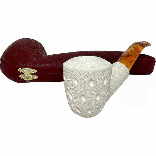 Deluxe Dublin Lattice Long Shank Meerschaum Pipe Deluxe Dublin Lattice Long Shank Meerschaum Pipe