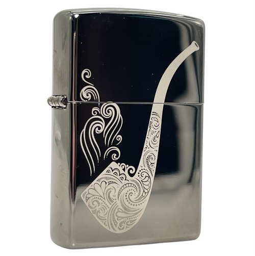 Zippo Black Ice Scrolled Pattern Pipe Lighter Zippo Black Ice Scrolled Pattern Pipe Lighter