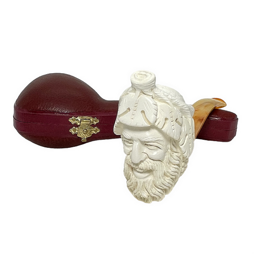 Bearded Bacchus Bent Stem Meerschaum Pipe Bearded Bacchus Bent Stem Meerschaum Pipe