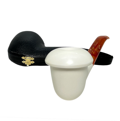 Special Smooth Calabash Bent Stem Meerschaum Pipe Special Smooth Calabash Bent Stem Meerschaum Pipe