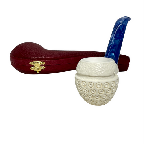 Deluxe Lattice Blue Stem Arasta Meerschaum Pipe Deluxe Lattice Blue Stem Arasta Meerschaum Pipe