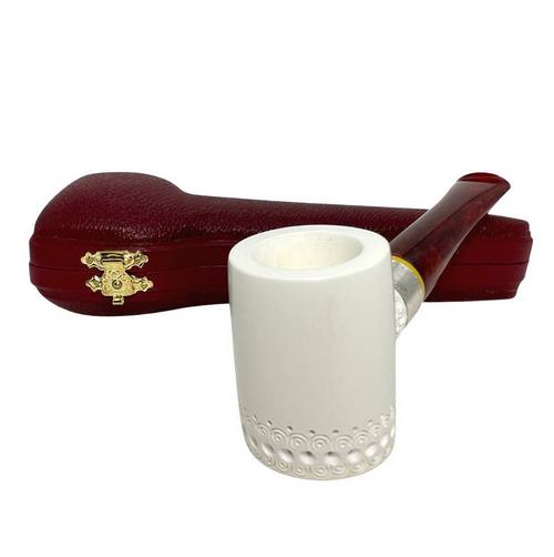 Deluxe Poker Silver Band Arasta Meerschaum Pipe Deluxe Poker Silver Band Arasta Meerschaum Pipe