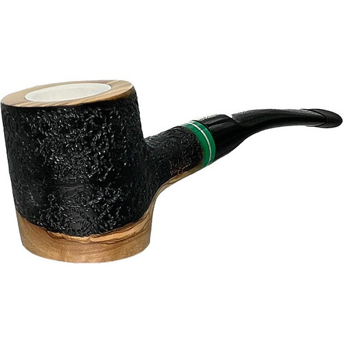 Meerschaum Lined Poker Green Band Olive Wood Pipe Meerschaum Lined Poker Green Band Olive Wood Pipe