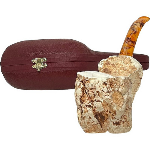 Special Double Sitting Natural Stone Meerschaum Pipe Special Double Sitting Natural Stone Meerschaum Pipe