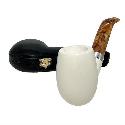 Special Billiard with Silver Band Meerschaum Pipe Special Billiard with Silver Band Meerschaum Pipe
