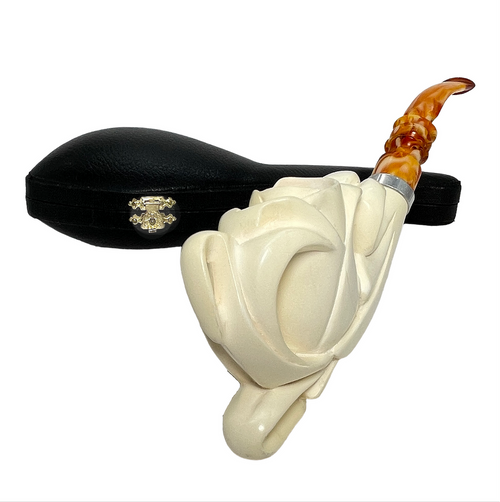 Special Cevher Tulip with Silver Band Meerschaum Pipe Special Cevher Tulip with Silver Band Meerschaum Pipe