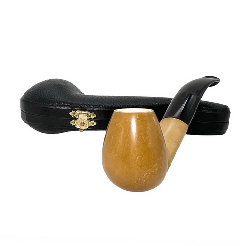 Deluxe Pre-colored Smooth Oval Shank Meerschaum Pipe Deluxe Pre-colored Smooth Oval Shank Meerschaum Pipe