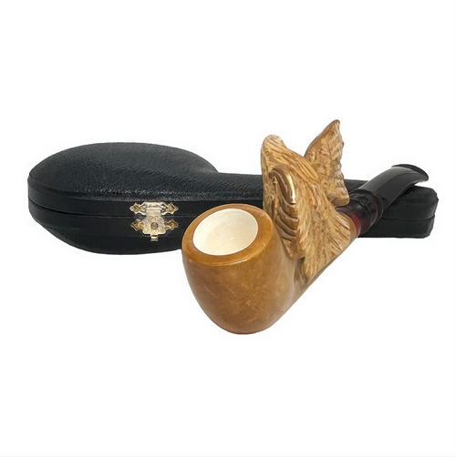 Deluxe Pre-colored Eagle on Shank Meerschaum Pipe Deluxe Pre-colored Eagle on Shank Meerschaum Pipe