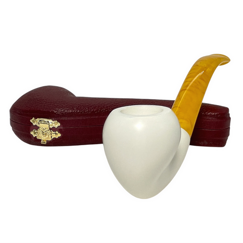 Smooth Yellow Stem Meerschaum Pipe