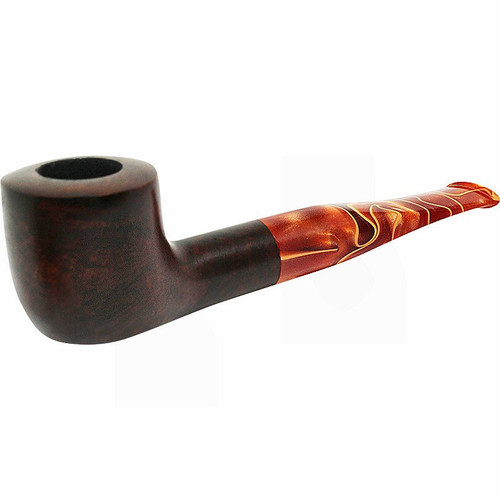 Brown Pot Bowl Straight Stem Italian Briar Pipe Brown Pot Bowl Straight Stem Italian Briar Pipe