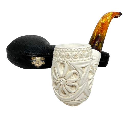 Special Embossed Flowers Meerschaum Pipe Special Embossed Flowers Meerschaum Pipe