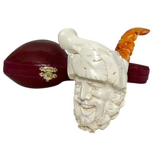 Deluxe Bacchus with Designer Lattice Meerschaum Pipe