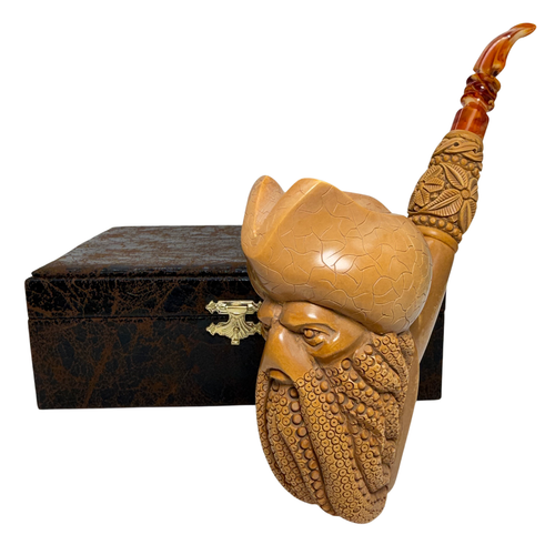 Pre-colored Davy Jones Signed Kenan Meerschaum Pipe