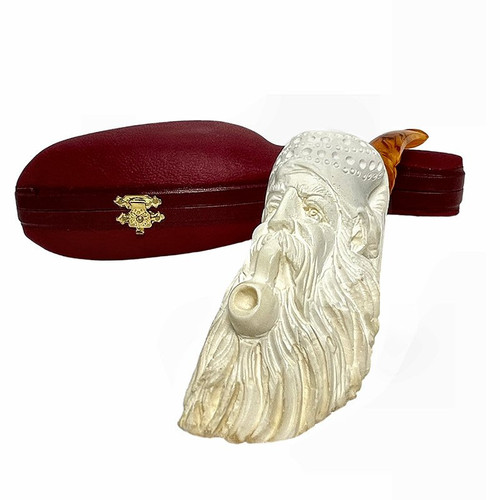 Deluxe Old Man with Pipe Meerschaum Pipe