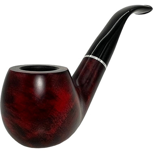 Royal Red Brandy Silver Ring Italian Briar Pipe