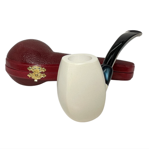 Deluxe Smooth Four Panel Army Mount Meerschaum Pipe