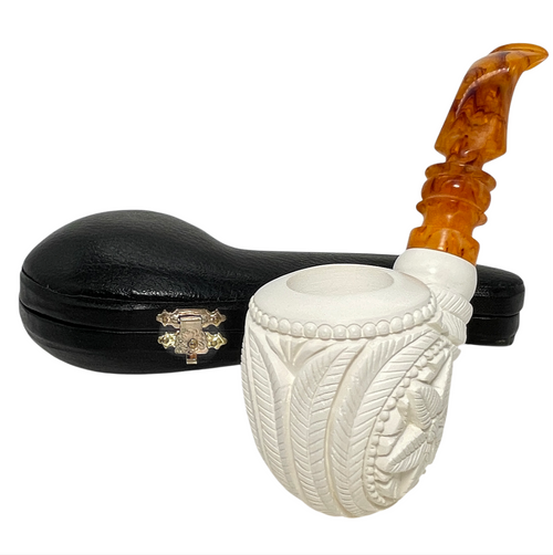 Special Embossed Floral Apple Meerschaum Pipe