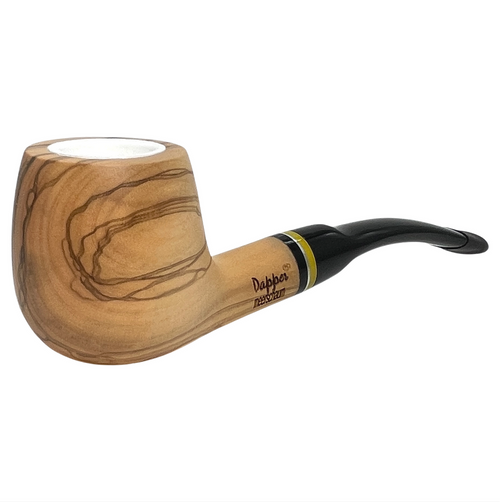 Meerschaum-Lined Smooth Dapper Olive Wood Pipe