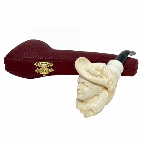 Lady Portrait Knurl Meerschaum Pipe