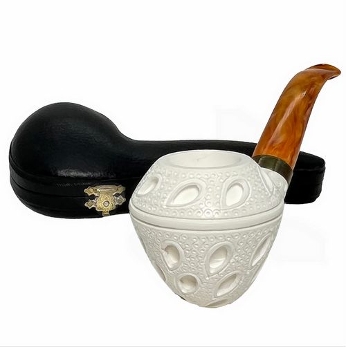 Special Rhodesian Lattice Brass Band Meerschaum Pipe
